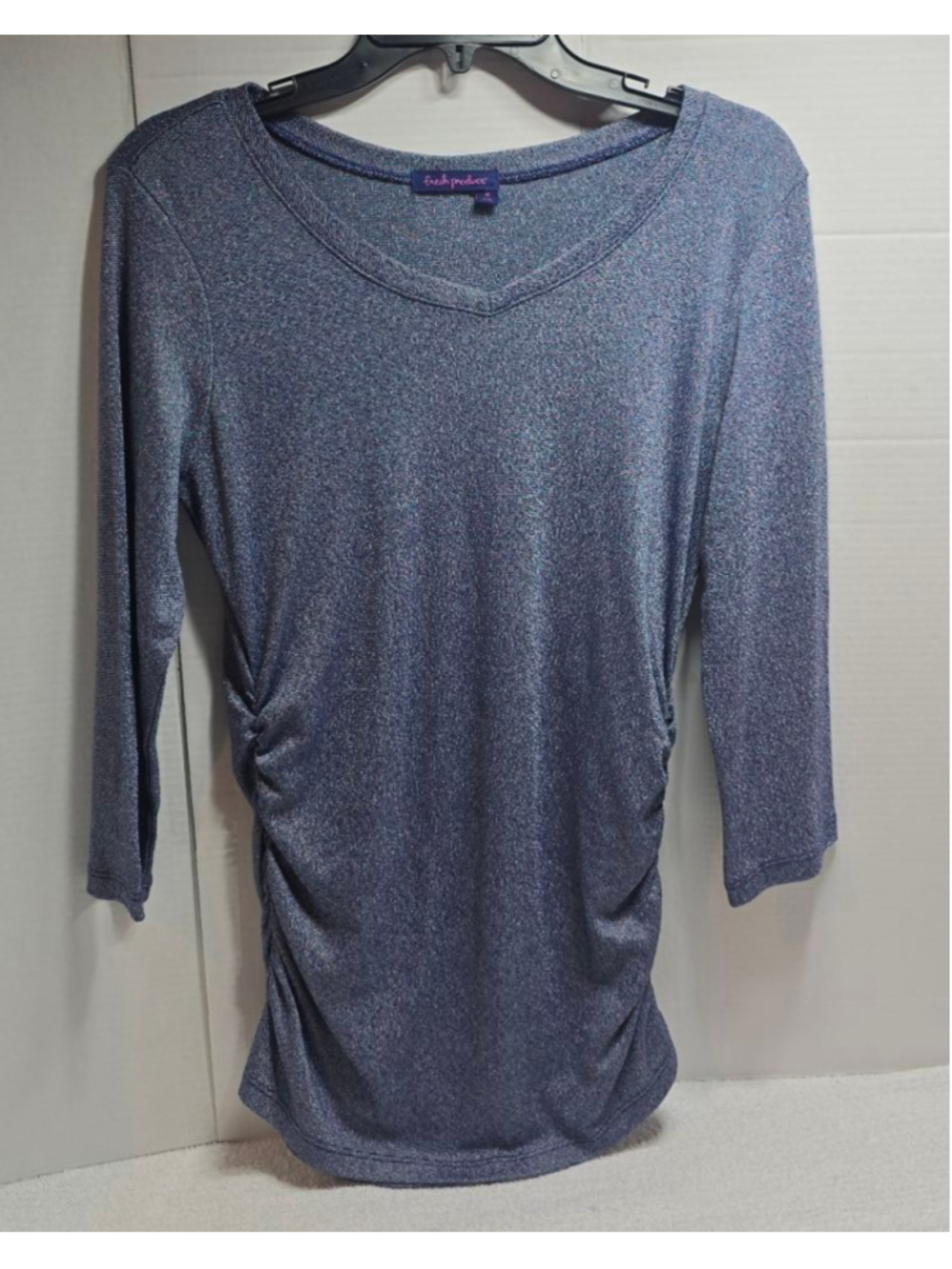 Women's Fresh Produce Blue & White Long Sleeve Tee M